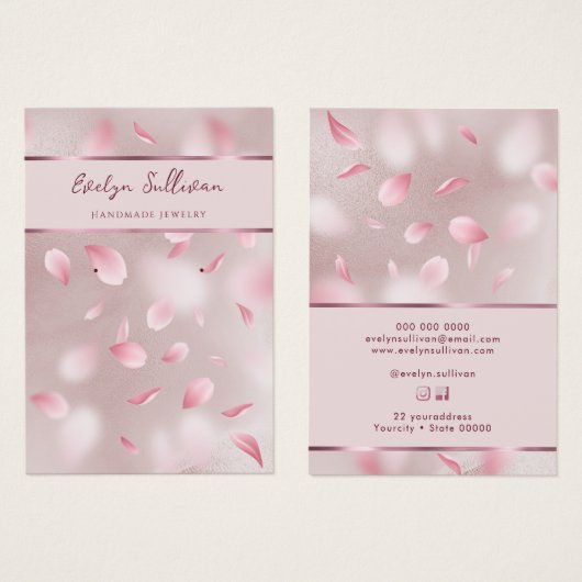 Bloembladen voor folie sieraden visitekaartje (Voorkant /achterkant)