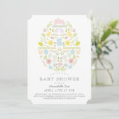 Bloembladeren Easter Egg Bunny Baby shower Kaart (Staand voorkant)