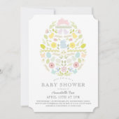Bloembladeren Easter Egg Bunny Baby shower Kaart (Voorkant)