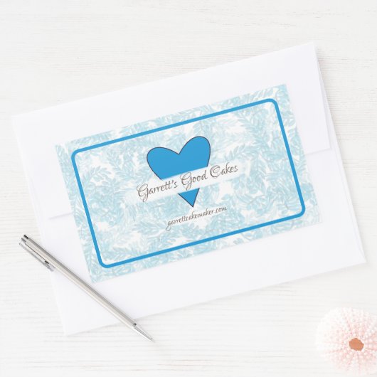 Bloembladeren en harten rechthoekige sticker (Envelop)