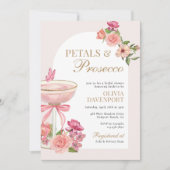 Bloembladeren en Prosecco Floral Arch Vrijgezellen Kaart (Voorkant)