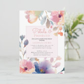 Bloembladeren en Prosecco koppels Floral Vrijgezel Kaart (Staand voorkant)