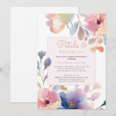 Bloembladeren en Prosecco koppels Floral Vrijgezel Kaart (Voorkant / Achterkant)