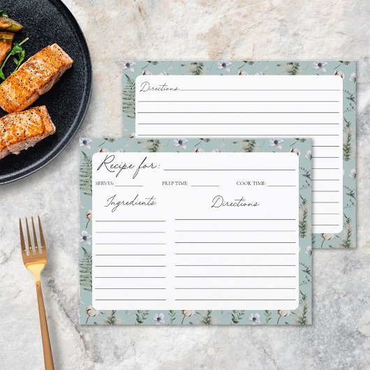 Bloembladeren Floral Botanical Pattern Recept Kaar