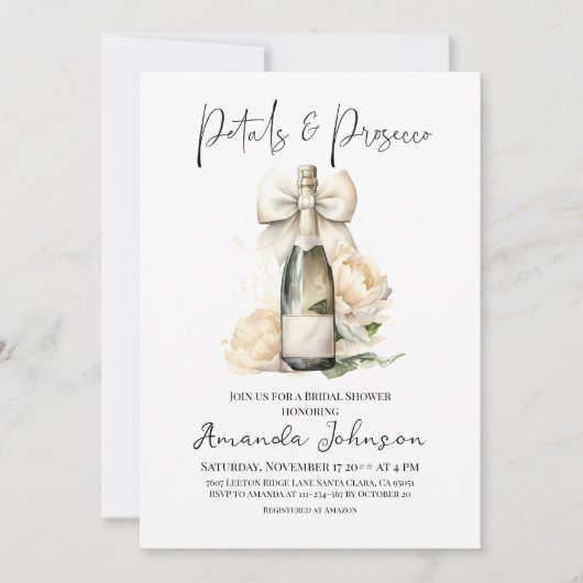 Bloembladeren & Prosecco Bloemenboog Vrijgezellenf Kaart (Voorkant)