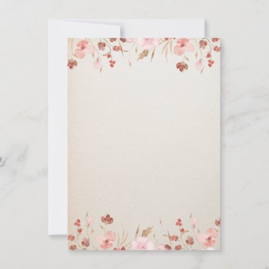 Bloembladeren & Prosecco Wildflowers Uitnodiging (Achterkant)