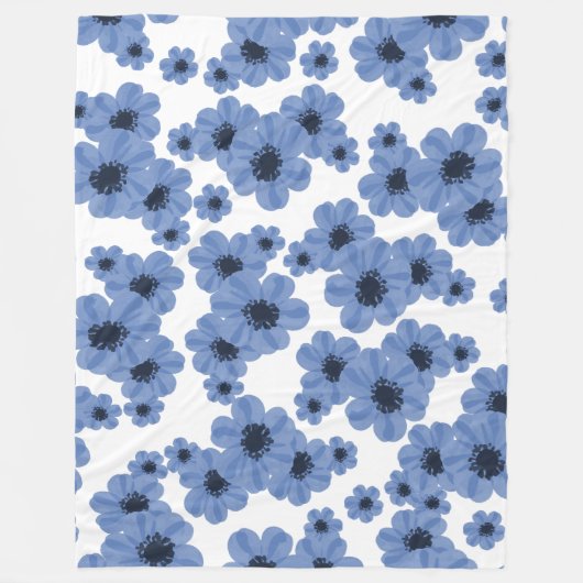 Bloemblauw 60x80 fleece deken (Voorkant)