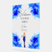 Bloemblauw acryl vrijgezellenfeest teken acryl bord (Hoek)