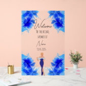 Bloemblauw acryl vrijgezellenfeest teken acryl bord (Huwelijk)