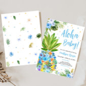 Bloemblauw ananas Baby shower Kaart