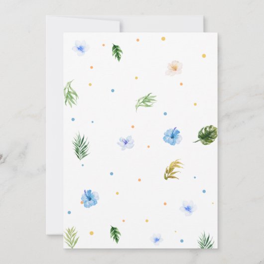 Bloemblauw ananas Baby shower Kaart (Achterkant)