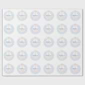 Bloemblauw Baby Angel Cross Doop Cadeaupapier (Vlak)