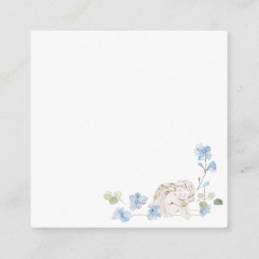 Bloemblauw Baby Angel Cross Doop Informatiekaartje (Achterkant)