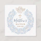 Bloemblauw Baby Angel Cross Doop Informatiekaartje (Voorkant)