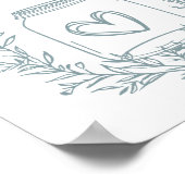 Bloemblauw Baby shower Ouderschap Tip Jar Poster (Hoek)