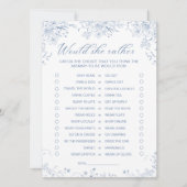 Bloemblauw Baby shower zou ze liever Kaarten (Voorkant)