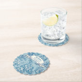 Bloemblauw blauwgroen Toile de Jouy Kartonnen Onderzetters (Insitu)