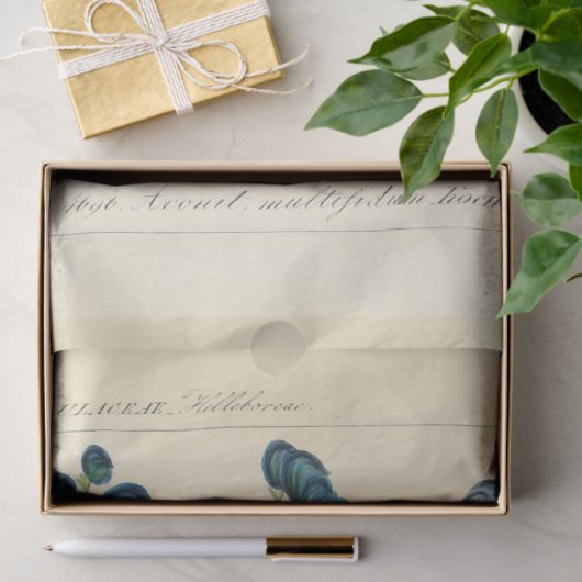  Bloemblauw Bloemen Ephemera Decoupage Tis Tissuepapier (Geschenk)