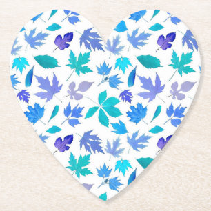 Bloemblauw Bloemen Patroon Design-36566 Kartonnen Onderzetters