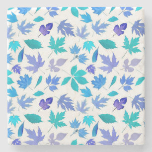 Bloemblauw Bloemen Patroon Design-36566 Stenen Onderzetter