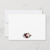 Bloemblauw Bourgondië bruiloft zilver RSVP Kaartje (Achterkant)