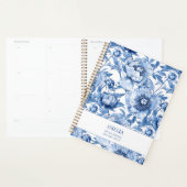 Bloemblauw Chinoiserie Bloem Custom Bruidsmeisje Planner (Display)
