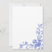 Bloemblauw Chinoiserie Vrijgezellenfeest Kaart (Achterkant)