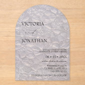 Bloemblauw Elegante Huwelijk Acryl Uitnodigingen (Voorkant)