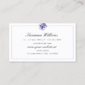 Bloemblauw en wit Schattige Roos Eye Catching Visitekaartje (Achterkant)