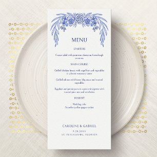 Bloemblauw Frans bruiloft menu