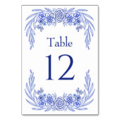 Bloemblauw Franse bruiloft Kaart (Achterkant)