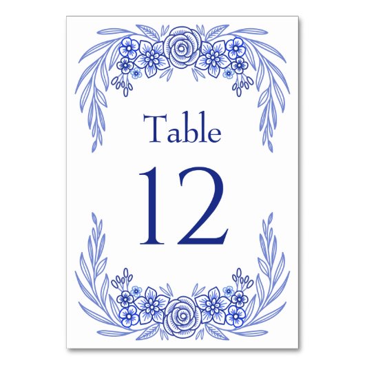 Bloemblauw Franse bruiloft Kaart (Achterkant)