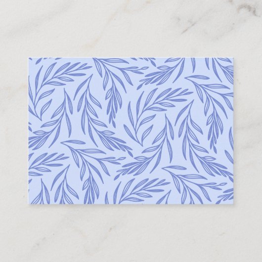 Bloemblauw Franse Luier Raffle Douche Informatiekaartje (Achterkant)