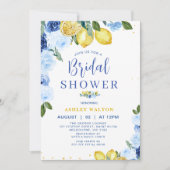 Bloemblauw geel citroen thema Vrijgezellenfeest Kaart (Voorkant)