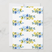 Bloemblauw geel citroen thema Vrijgezellenfeest Kaart (Achterkant)