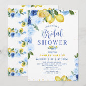 Bloemblauw geel citroen thema Vrijgezellenfeest Kaart (Voorkant / Achterkant)