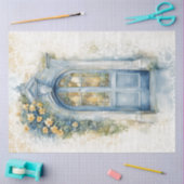 Bloemblauw & Geel Decoupage Tissue Papier (Craft)