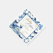 Bloemblauw Gouden Vlinder Baby in Bloei Douche Servet (Hoek)