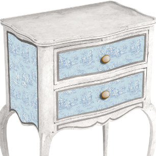  Bloemblauw Grijs Toile de Jouy Tissuepapier