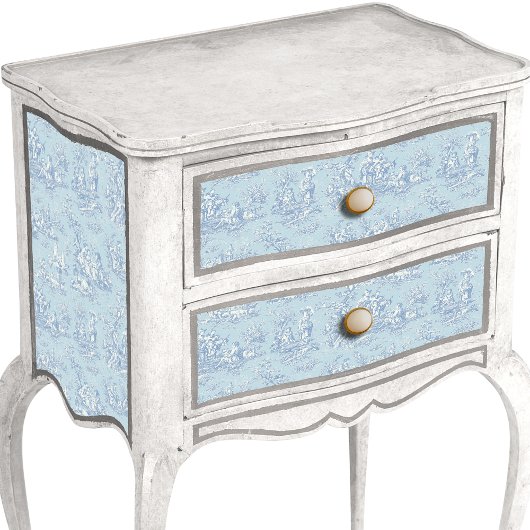  Bloemblauw Grijs Toile de Jouy Tissuepapier