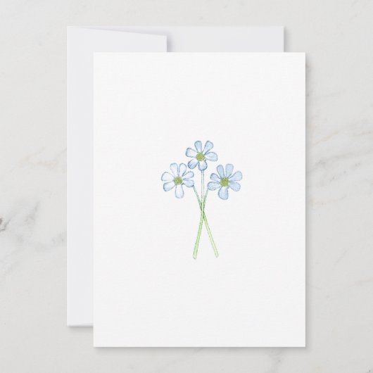 Bloemblauw Groen Kruis Eenvoudige Doop Kaart (Achterkant)