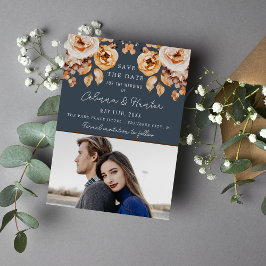  Bloemblauw Herfst Gedroogde Bloemen Huwelijk Save The Date