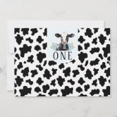Bloemblauw Koe Print Foto Heilige Koe 1e verjaarda Kaart (Achterkant)