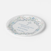 Bloemblauw Kruis Doop Papier Bord (Gekanteld)