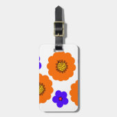 Bloemblauw Oranje design Bagagelabel (Voorkant verticaal)