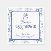  Bloemblauw Ornament Baby shower servetten (Voorkant)