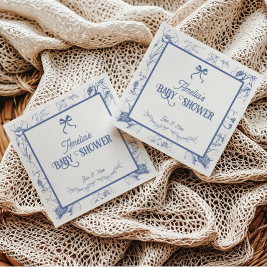  Bloemblauw Ornament Baby shower servetten