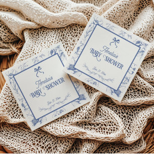 Bloemblauw Ornament Baby shower servetten