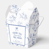  Bloemblauw Ornament Dank u Baby shower Bedankdoosjes (Geopend)