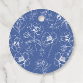 Bloemblauw Ornament Dank u Baby shower Bedankjes Labels (Achterkant)